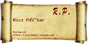 Ricz Péter névjegykártya