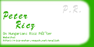 peter ricz business card